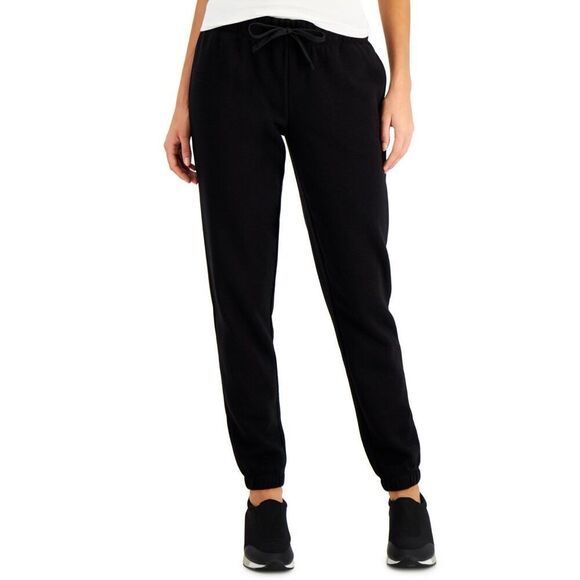 Ideology Fleece Joggers, Created for Macy's - Deep Black Size L - Picture 1 of 3